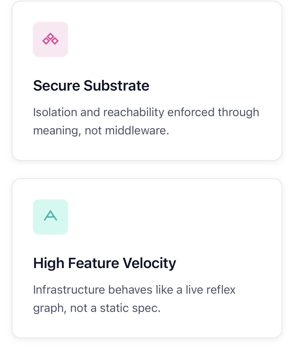 Benefits: secure substrate and high feature velocity with Reflex-native infrastructure